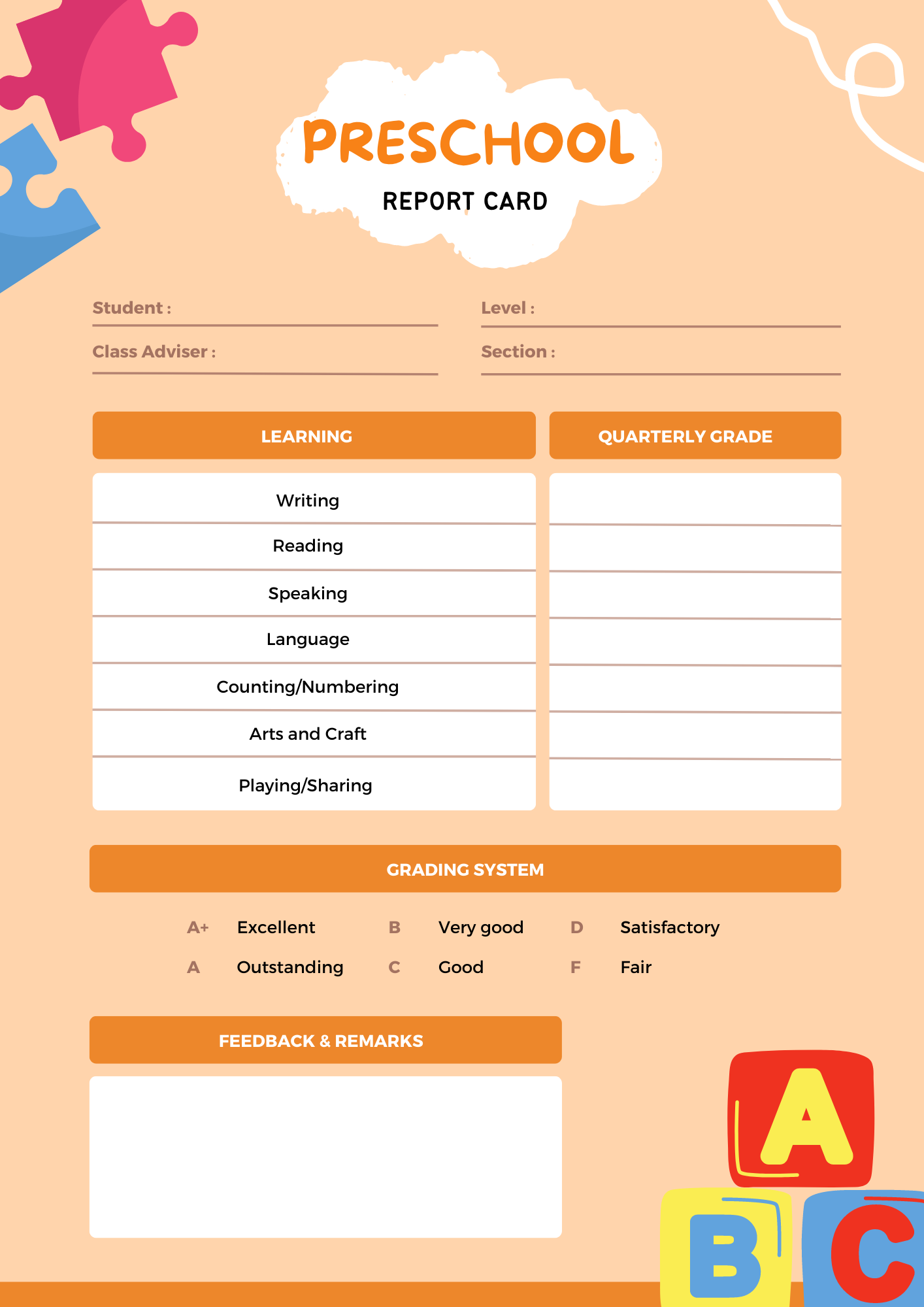 PRESCHOOL REPORT CARD COMMENTS PDF visual data 3